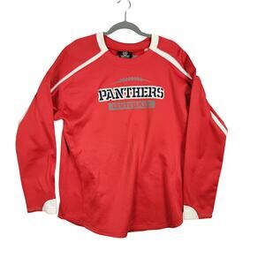 X Grain Panthers Football Shirt Mens XL Red Long Sleeve Warm Up Pullover Jersey